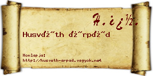 Husvéth Árpád névjegykártya