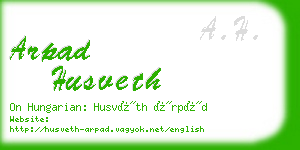 arpad husveth business card